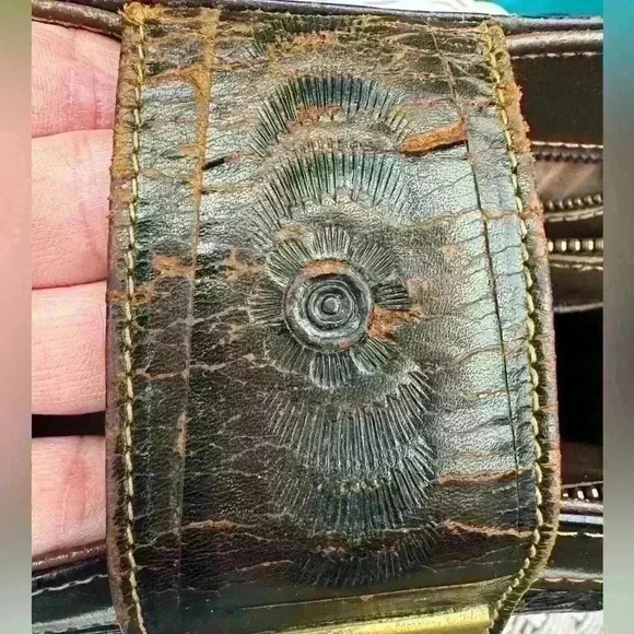 Vintage leather bag. Montabur. Hand made in Mexic. tooled leather. Matador. 3D - Picture 7 of 13